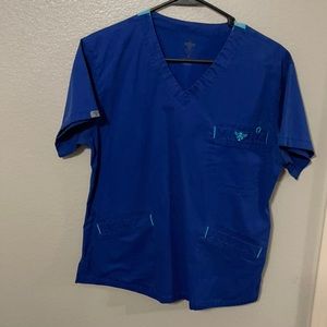 Med couture scrub top.
